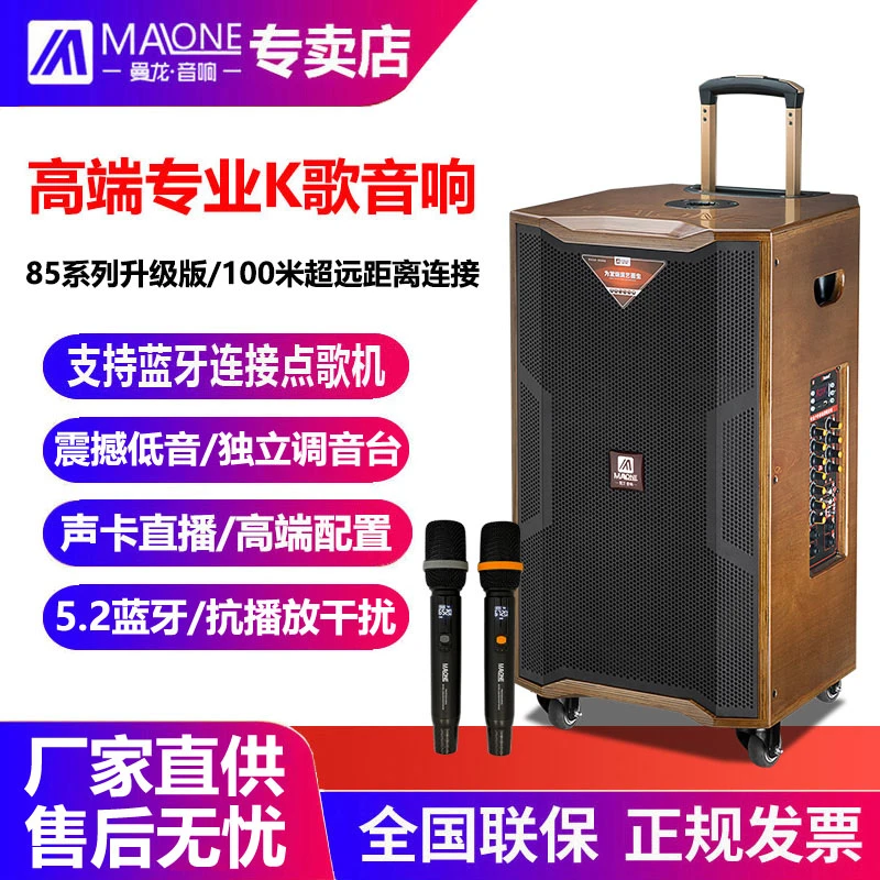 曼龙广场舞音响户外音箱k歌高端大功率带无线话筒蓝牙拉杆唱K音响
