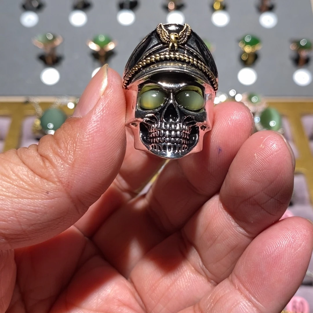 和田玉（碧玉）戒指未镶嵌画***峰