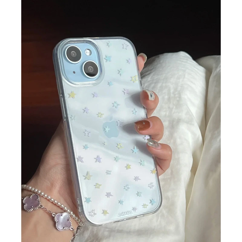 BANCA彩色星星透明壳适用iPhone16苹果15手机壳华为vivo小米oppo