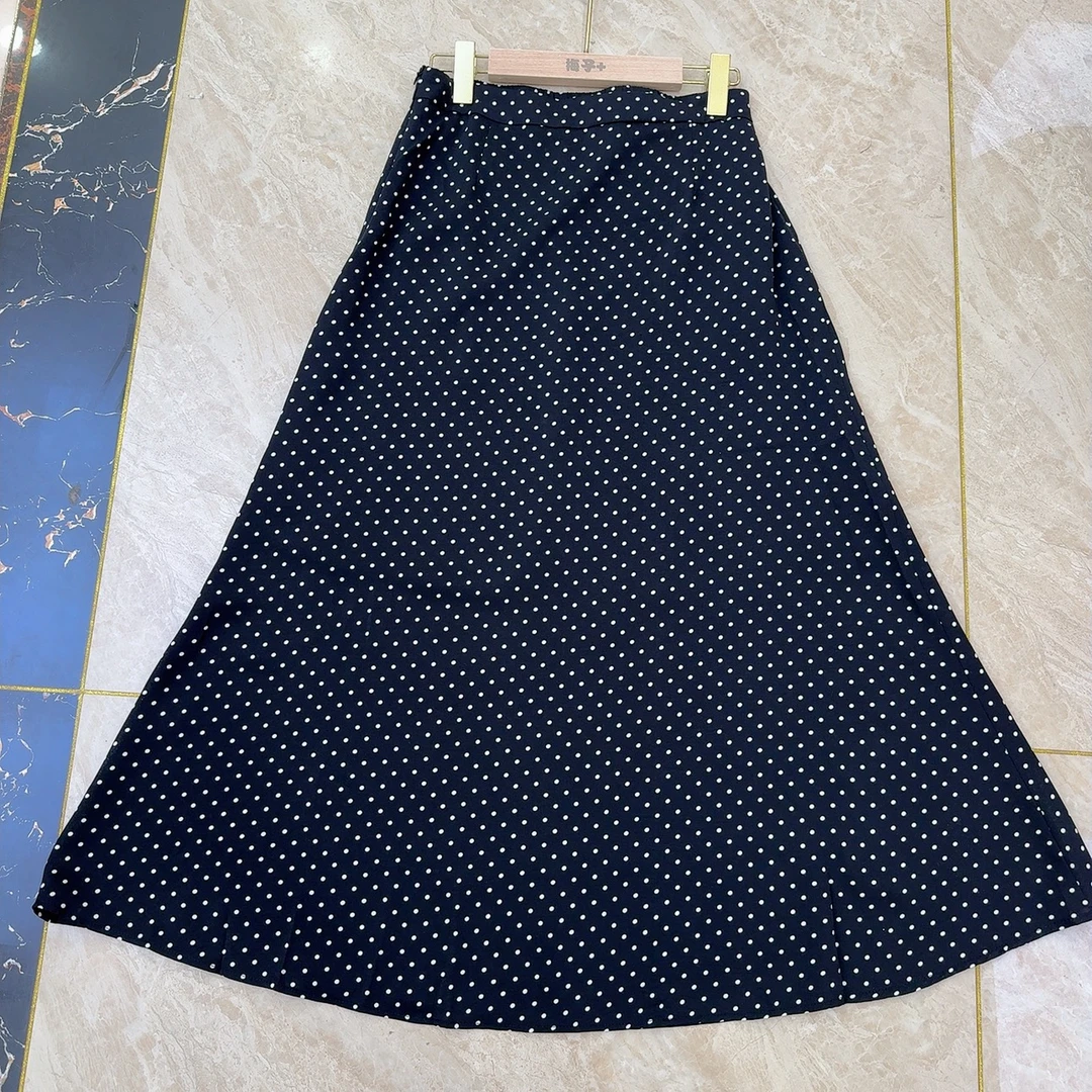 99693法式复古风格夏季波点气质小摆半身裙