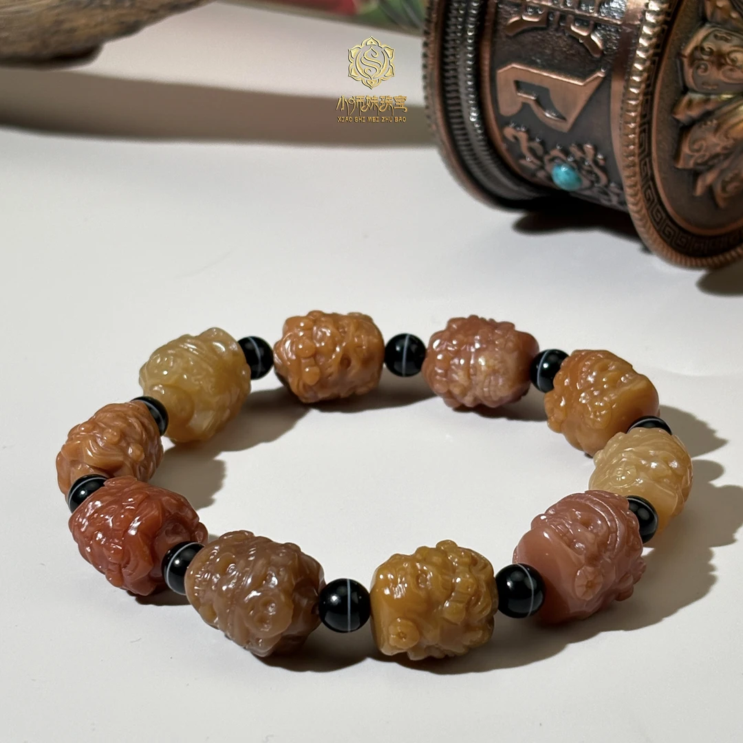 扶摇臻选|一线双面阿呆大黑玛瑙手串