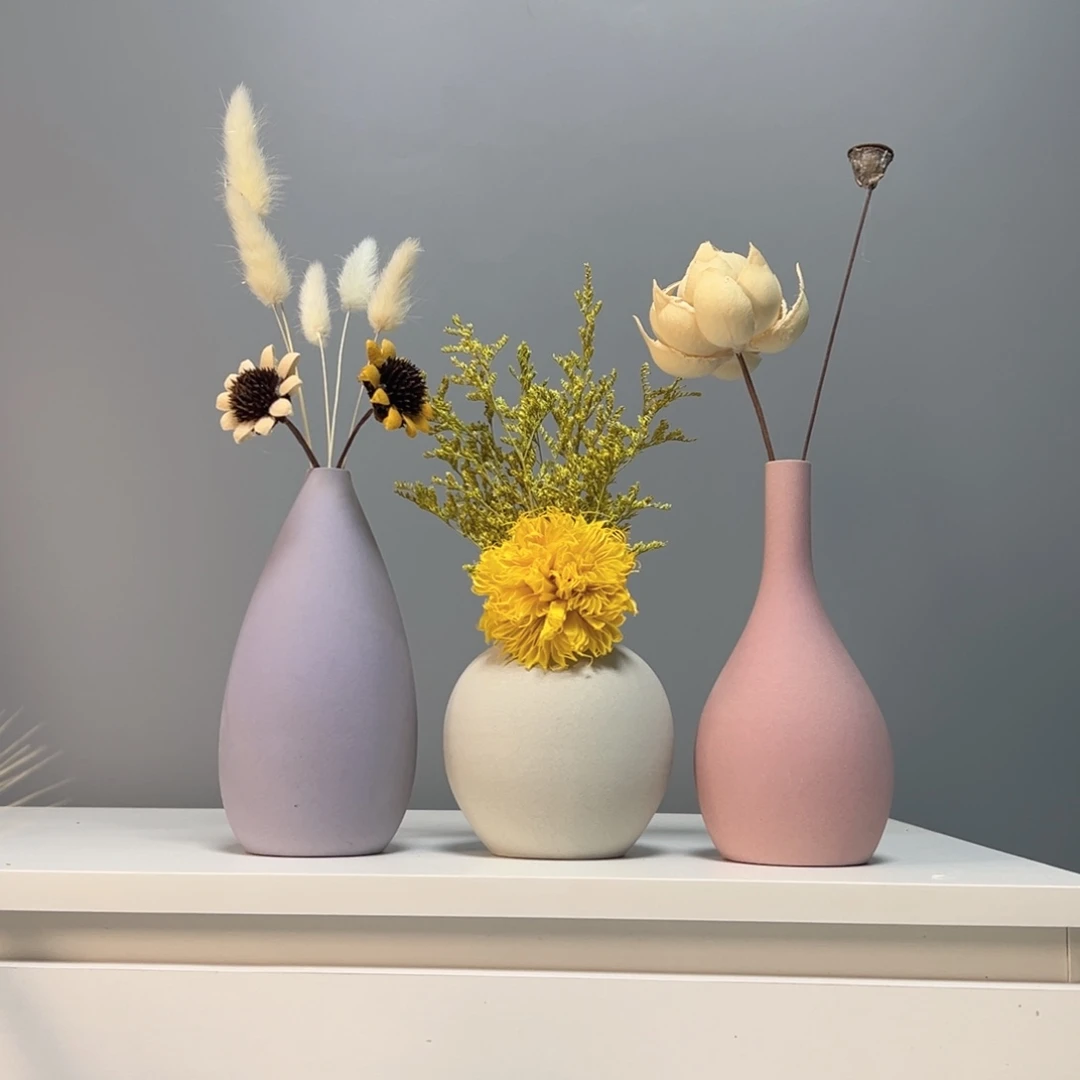 陶瓷花瓶景德镇手作陶瓷花瓶摆件无孔