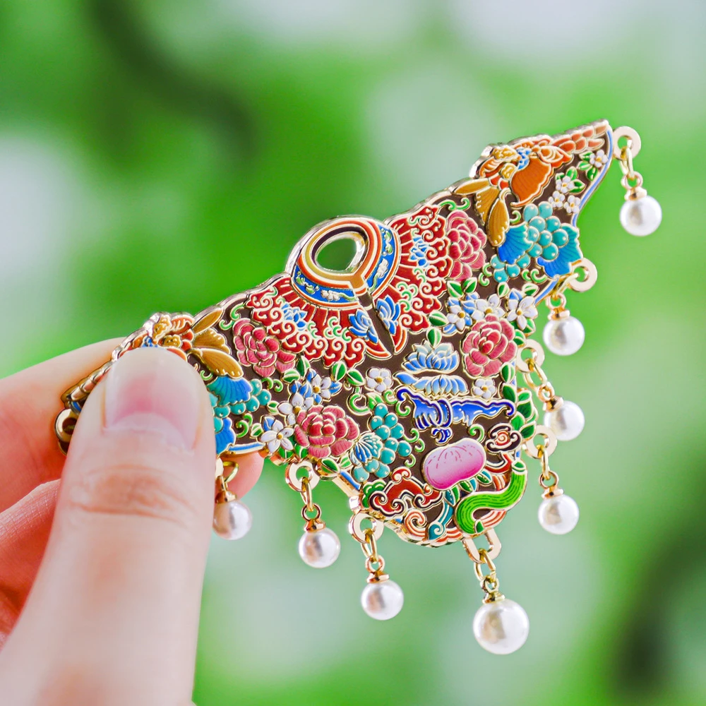 金属云肩龙袍凤袍官補国风文创磁吸冰箱贴