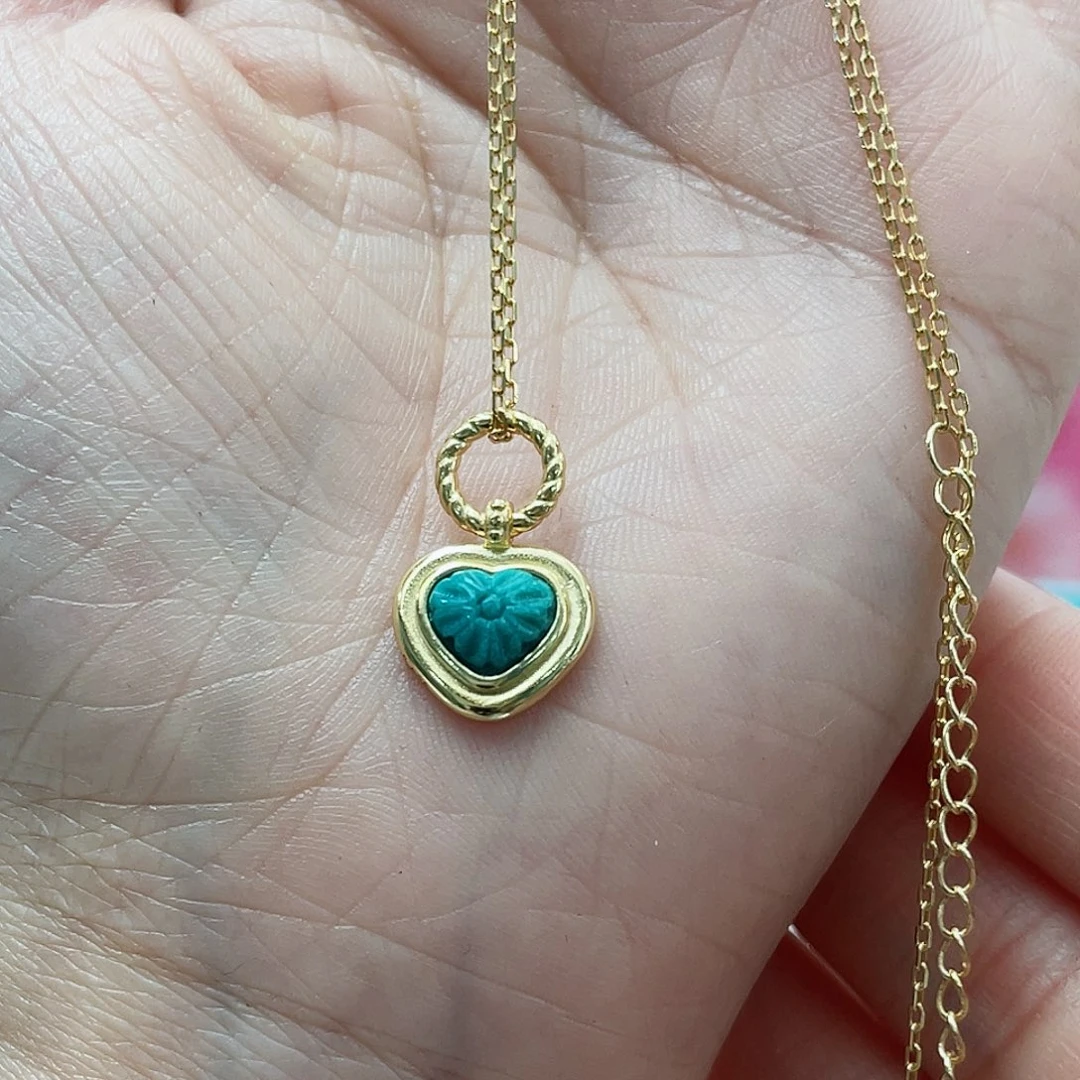 绿松石颈饰银S925镶嵌