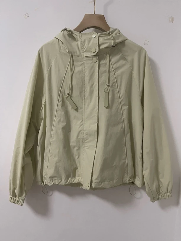 女士春夏季抽绳休闲净版外套