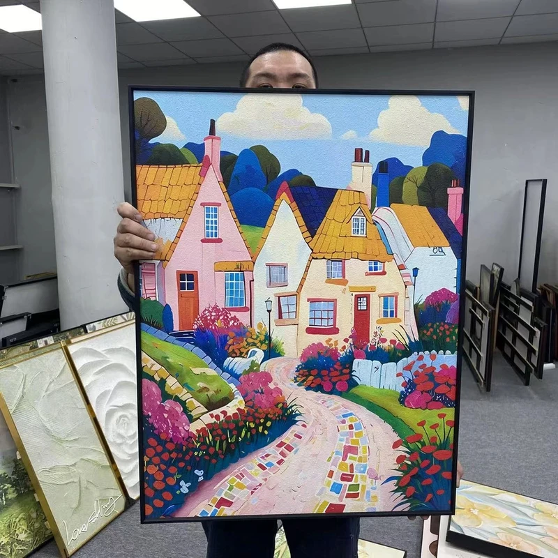 手工砂岩客厅挂画沙发背景墙小众系列装饰画6080
