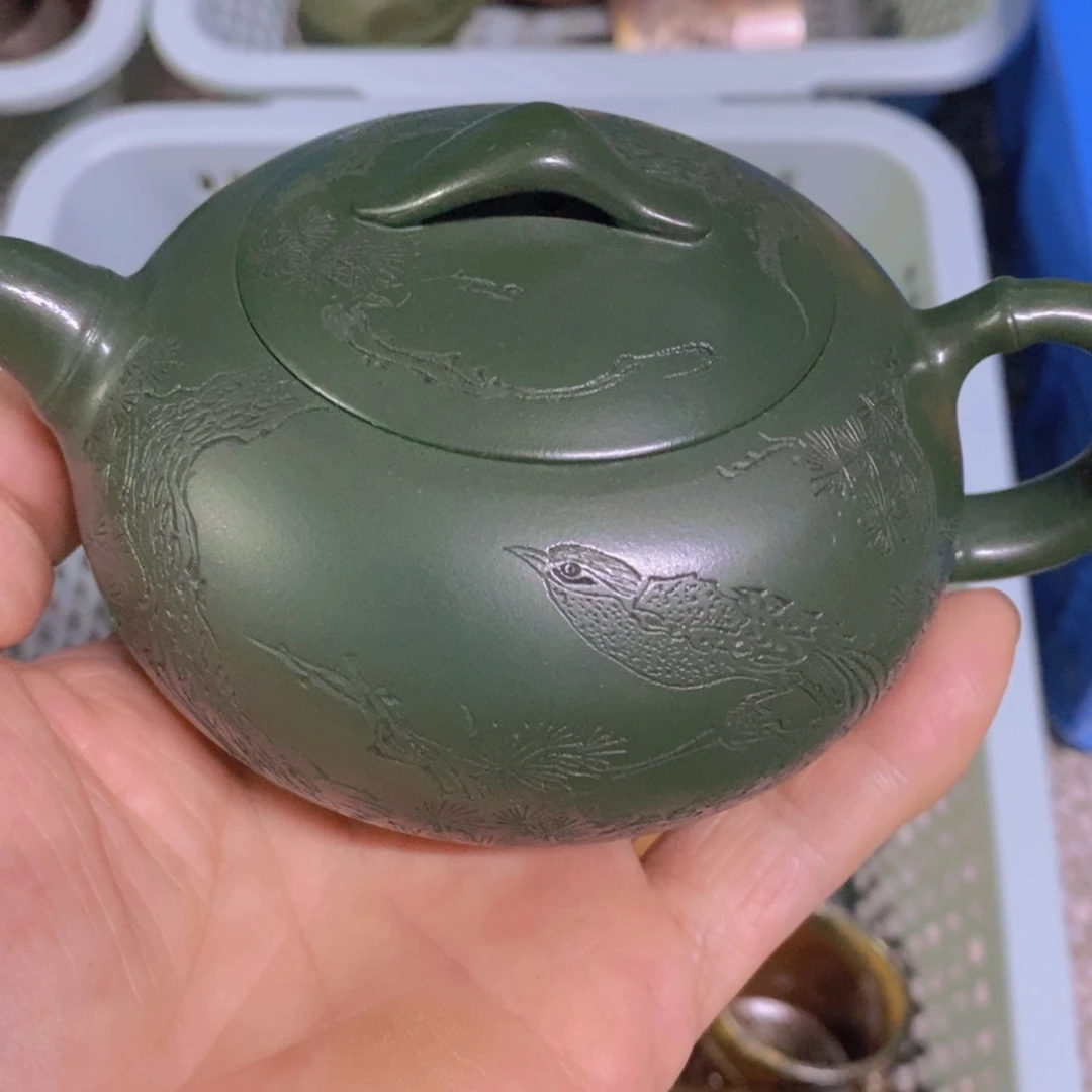茶杯绿泥紫砂紫砂