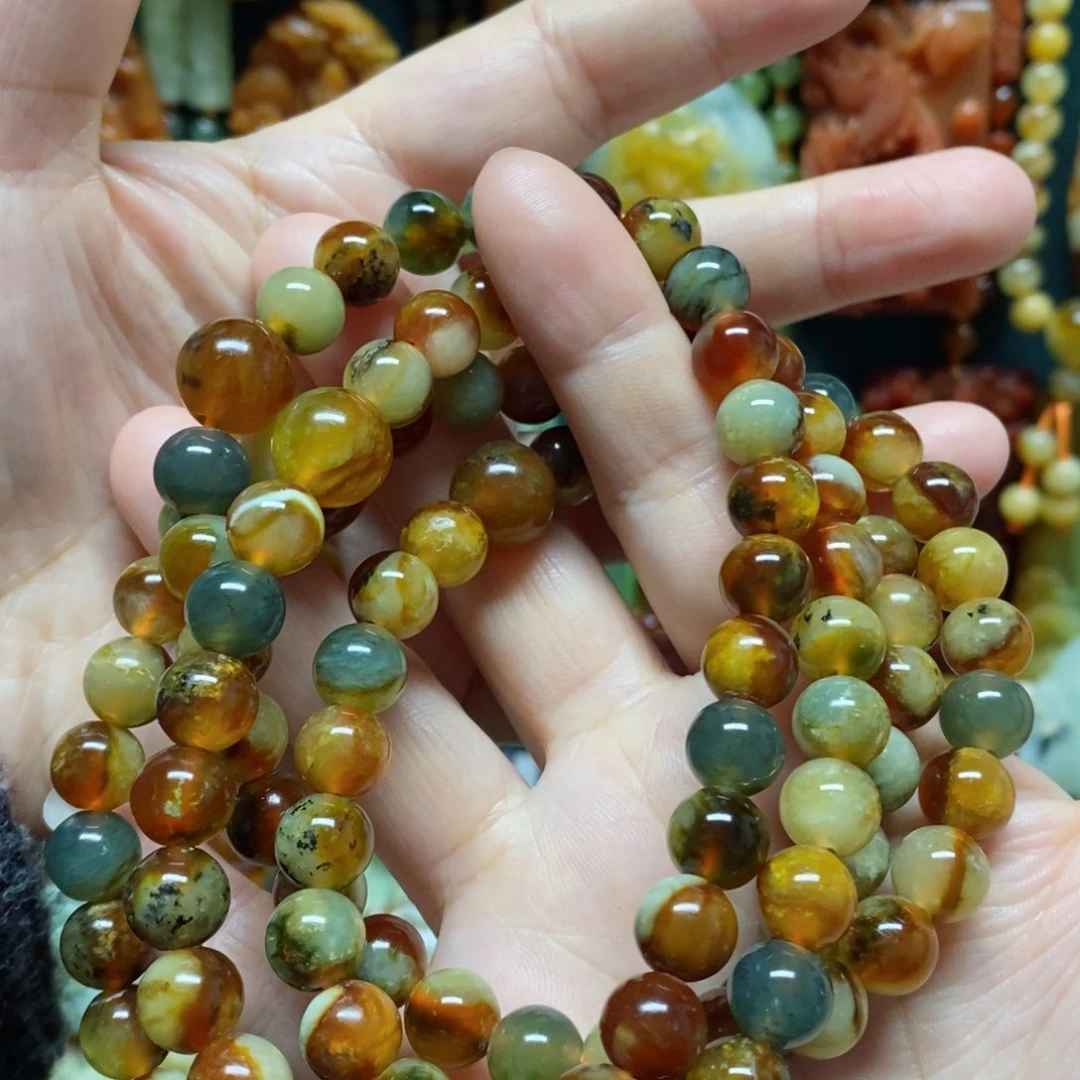 蛇纹石玉手链未镶嵌꧁****꧂