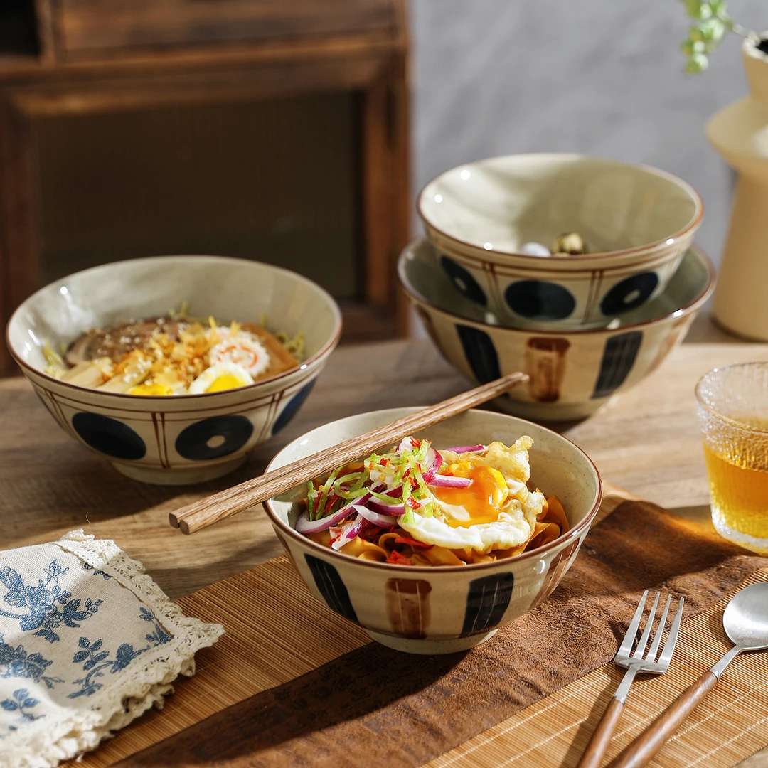 舍里复古面碗家用2025新款釉下彩陶瓷餐具饭碗拉面碗大号面条碗