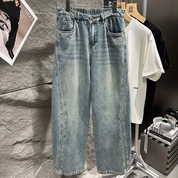 帅炸!阔腿裤!25春夏!王炸高货!宽松水洗男士牛仔裤休闲裤1005