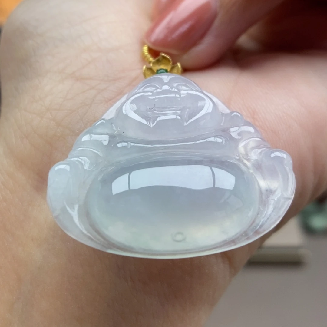 翡翠18K金镶嵌颈饰吊坠13