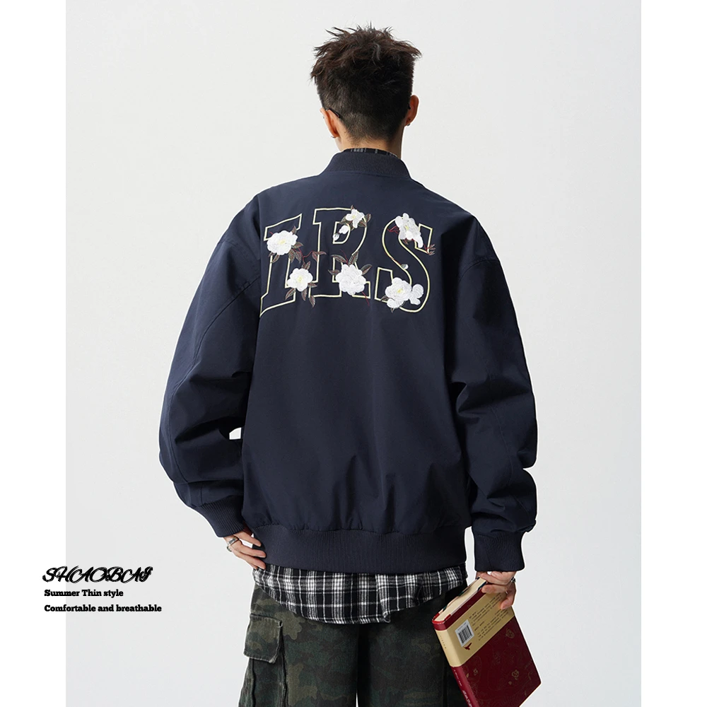 美式复古夹克男秋季新款cleanfit刺绣棒球服宽松百搭工装外套男生