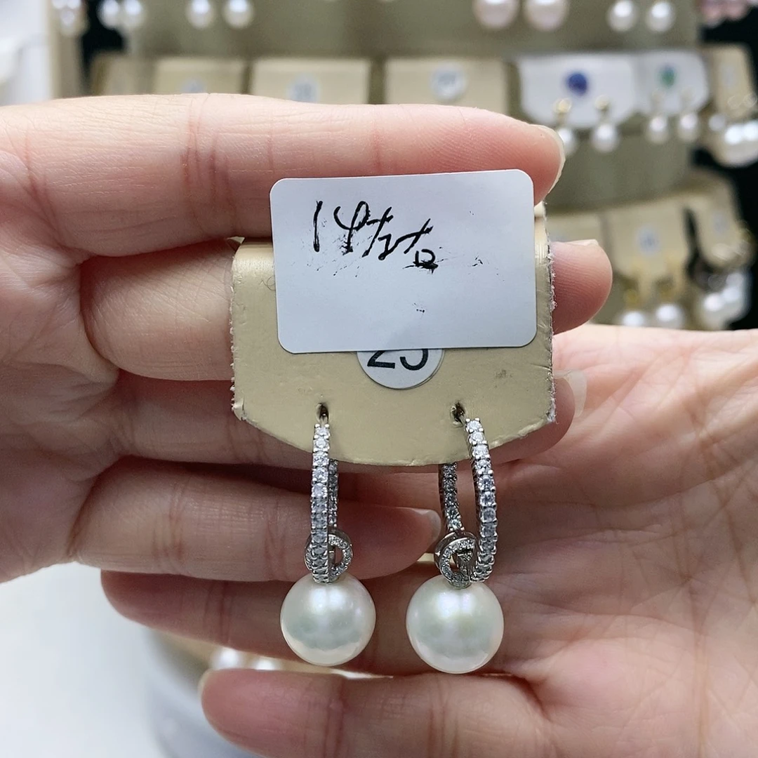 淡水珍珠耳饰银S925镶嵌
