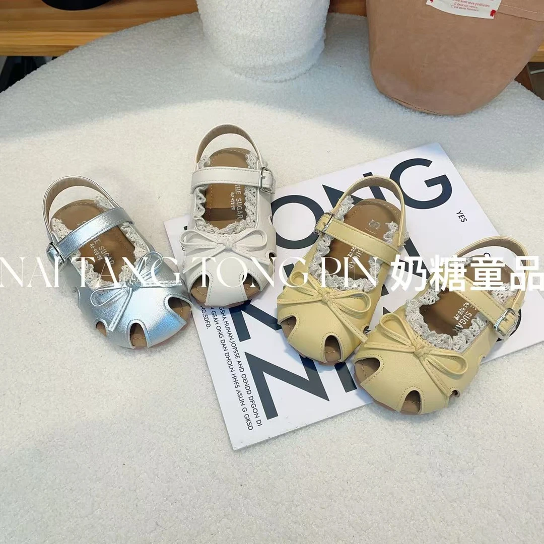 【温柔法式】夏季花边芭蕾风仙女凉鞋森系女童时尚防滑蝴蝶结公主鞋