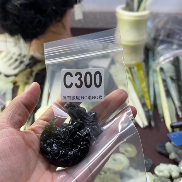 蛇纹石玉发饰合金呆****丶