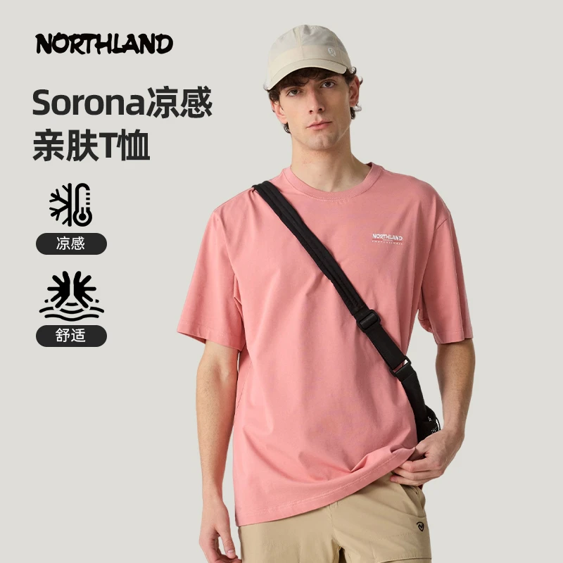 诺诗兰圆领T恤25春夏新款男女户外运动凉感透气宽松休闲徒步短袖