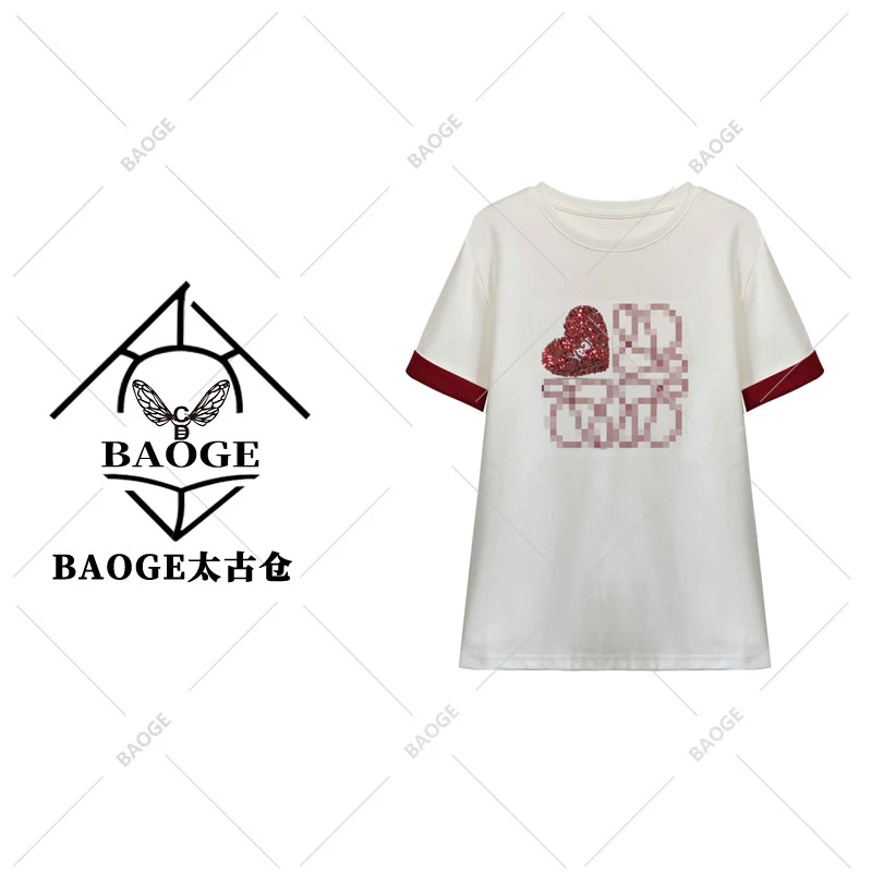 【BAOGE太古仓】25080#CSIN轻奢短袖T恤2024夏季个性上衣