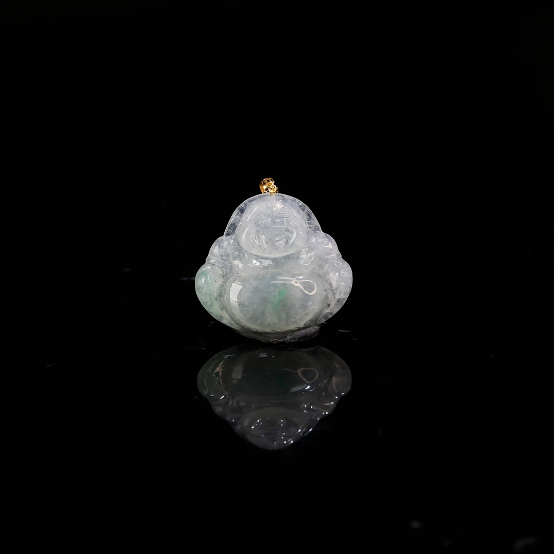 1天然缅甸翡翠A货冰绿佛公18k/504567保利厦门拍卖