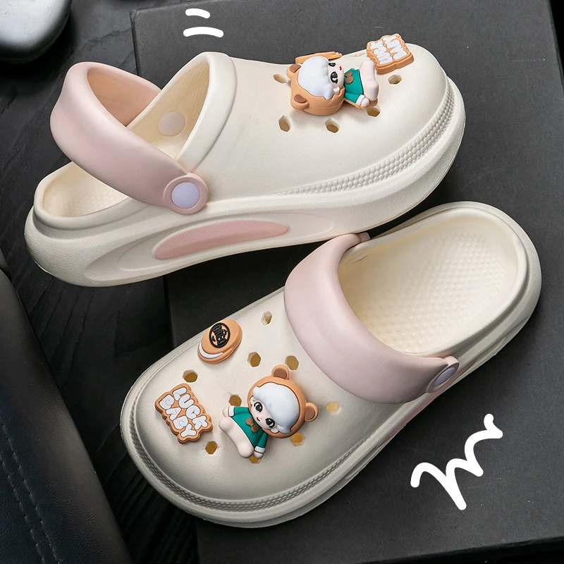 厚底踩屎感洞洞鞋女款2025新款爆款夏季卡通可爱凉拖鞋女鞋外穿