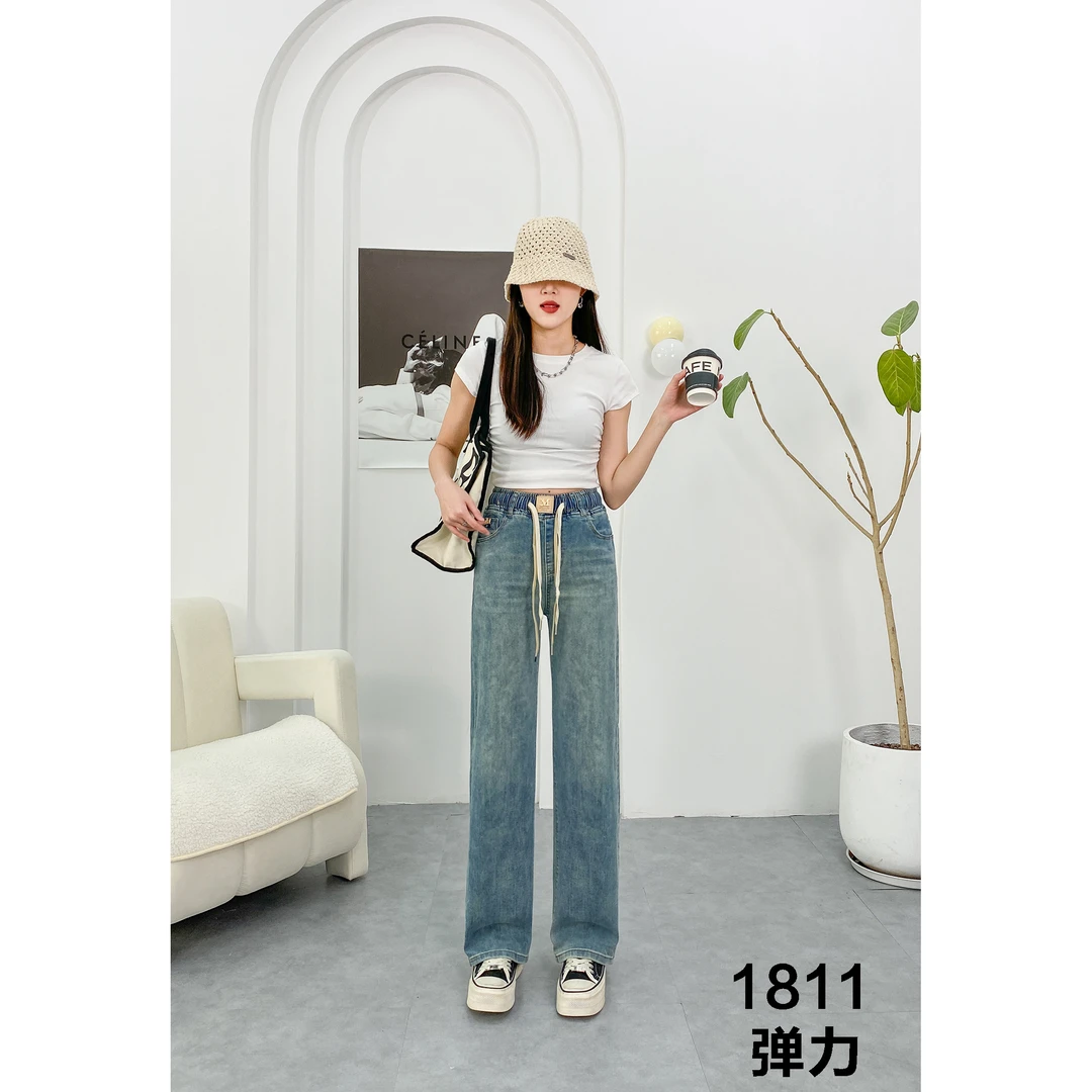 1811欧货大牌高腰直筒裤（剪标款）