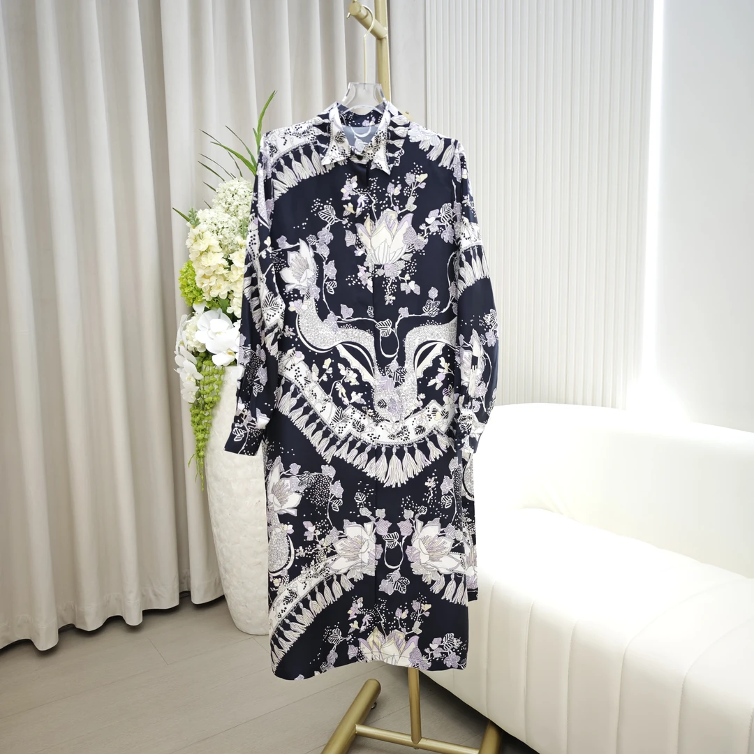 【宸慕服饰】重磅斜纹绸百分百桑蚕丝连衣裙25626