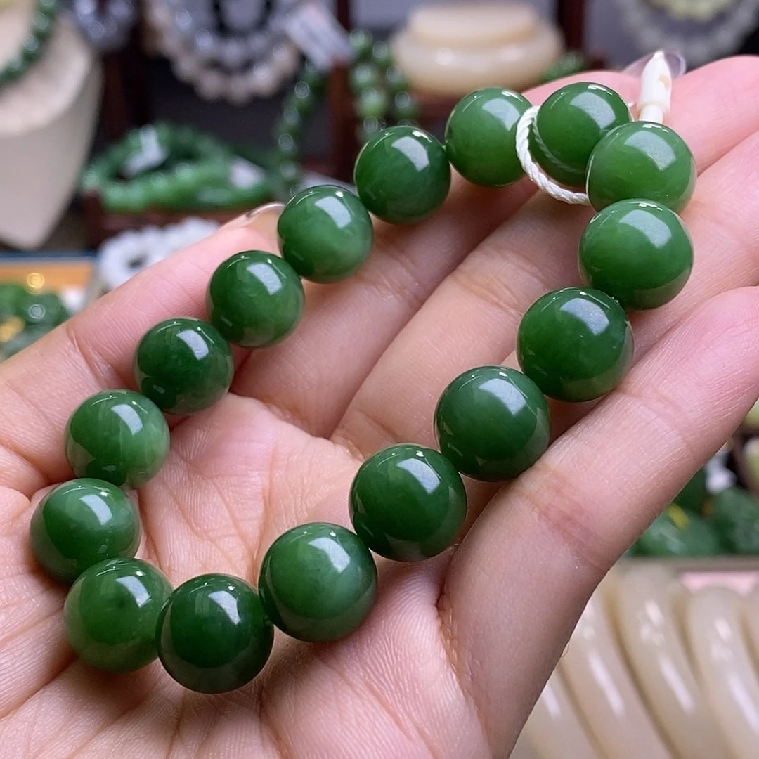 和田玉清货价碧玉手链12m未镶嵌