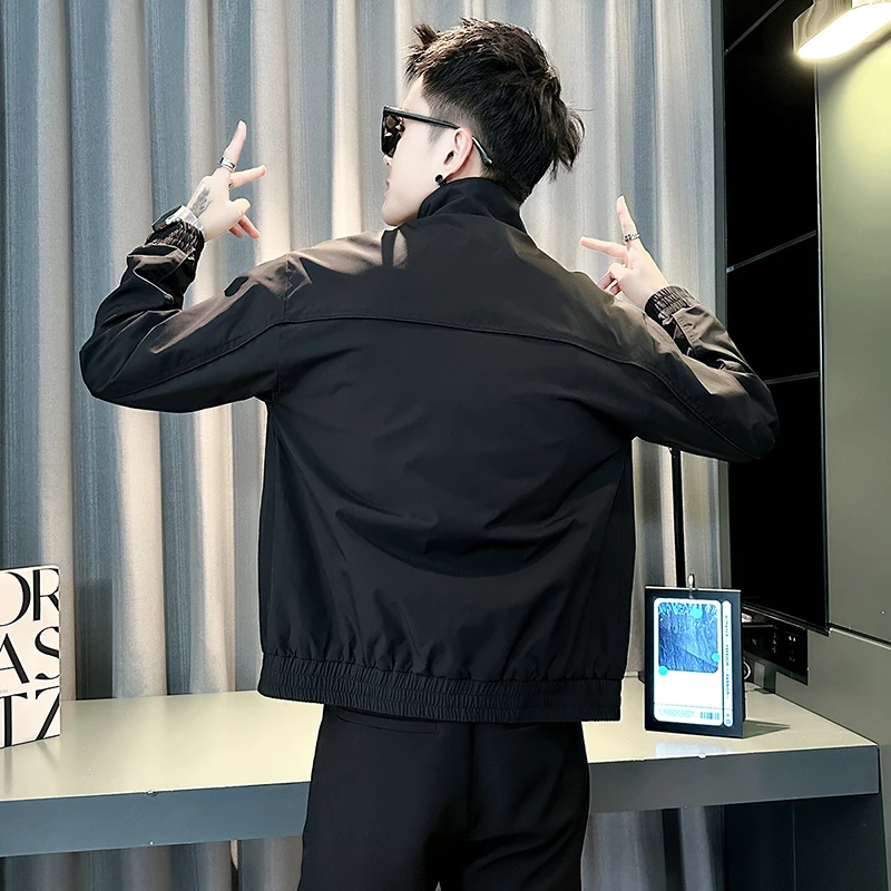 夹克男春秋季潮牌痞帅休闲外套新款百搭上衣欧若风男装男生薄款