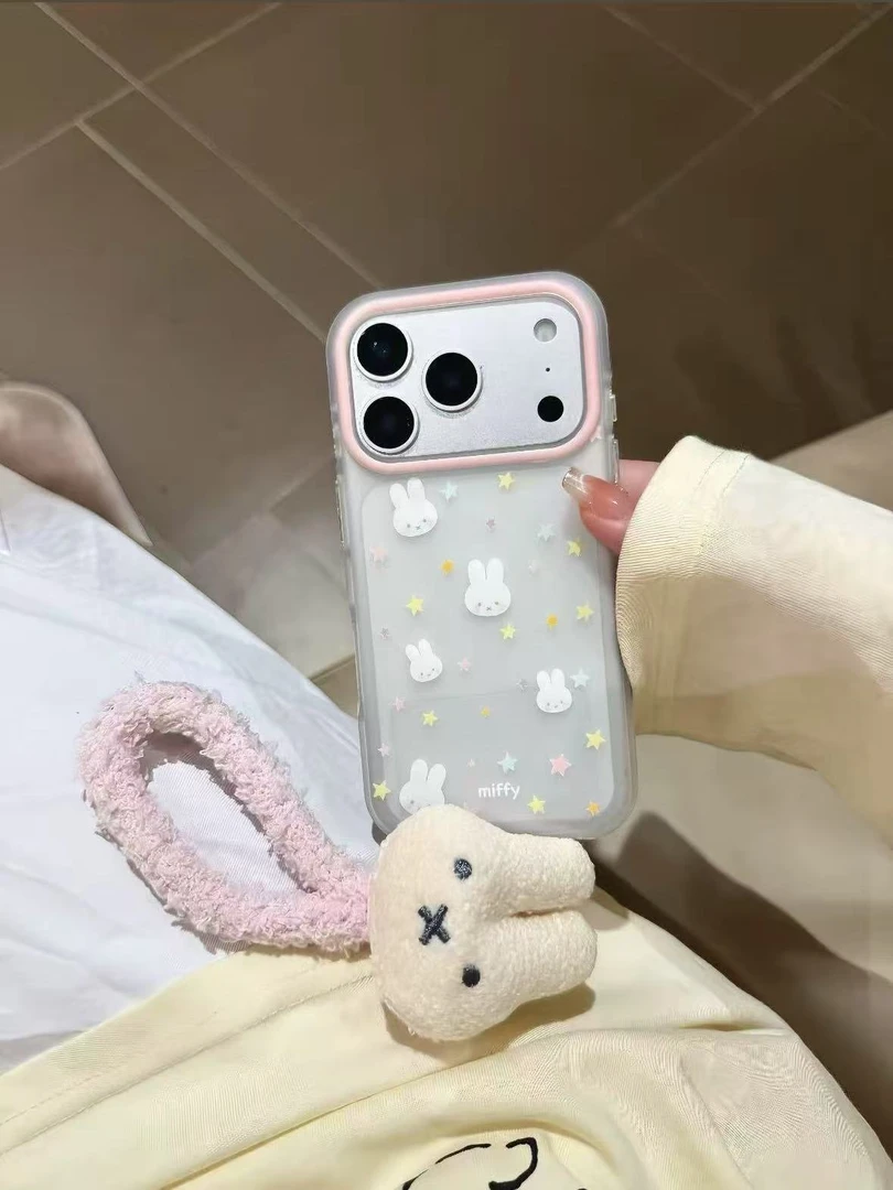 小清新磨砂透白星星米菲适用iPhone17promax手机壳苹果16pro新15