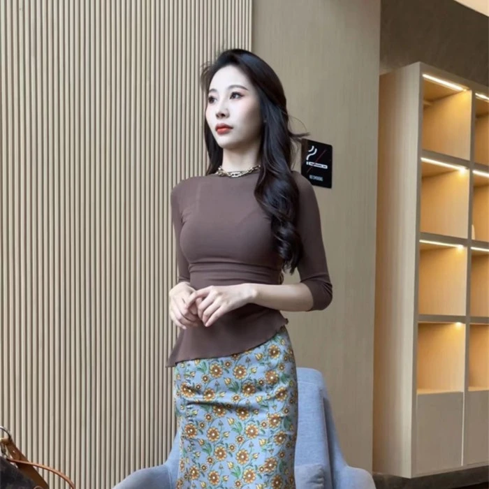 純欲露背穿上衣后边露腰款-0196