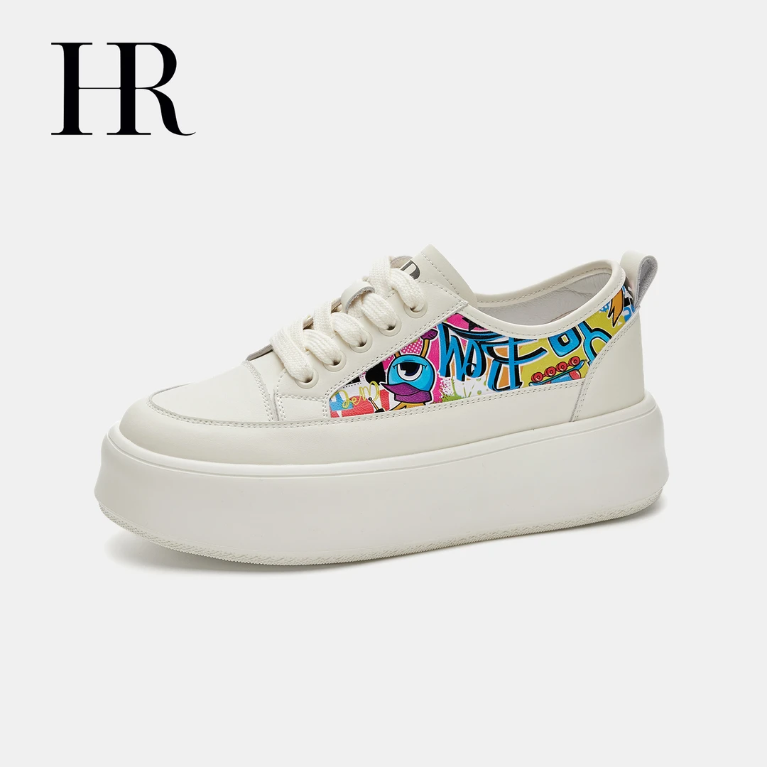 HR/赫莲娜增高小白鞋女2025新款春季百搭小众休闲运动鞋厚底板鞋