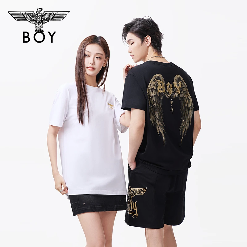 【暗夜金羽】BOYLONDON25新款春夏欧若风潮牌朋克潮流短袖T恤N01045