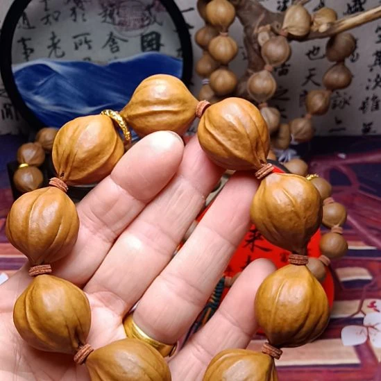 ****达橄榄核手串/手链橄榄核手串三花铁核蒜头料2.4