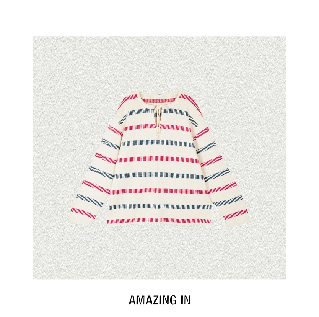 AMAZING IN | 1oo%棉 | 时尚条纹针织毛衣 A250904-AI59CSWS11163