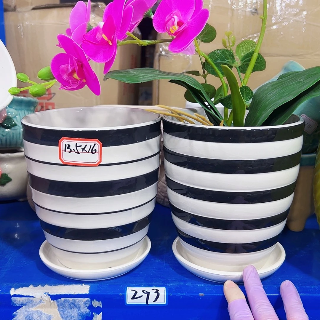 有孔外贸尾货陶瓷花盆凑单10米包邮