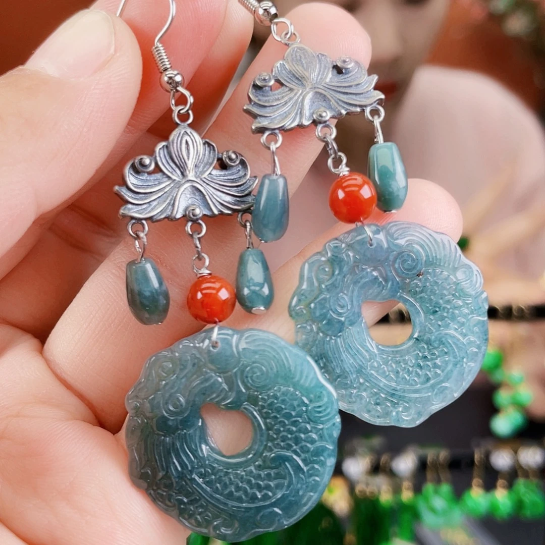 翡翠未镶嵌耳饰饰品