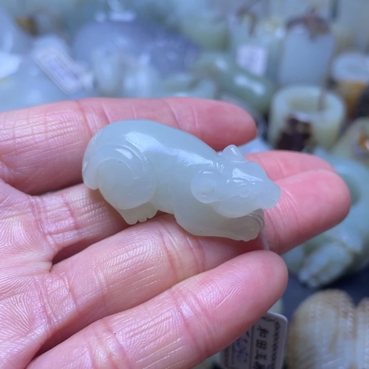 和田玉挂件未镶嵌山**孙