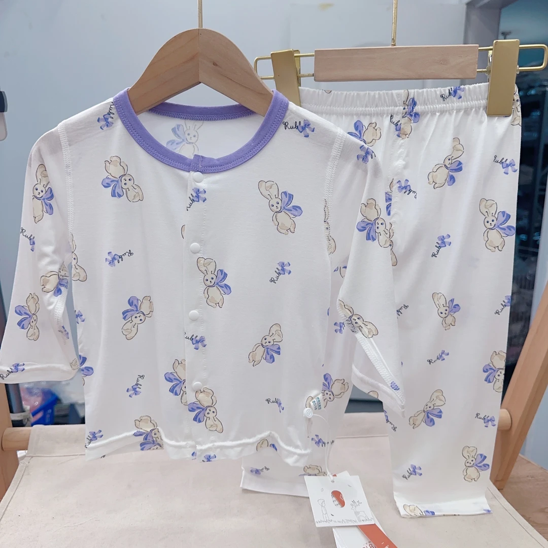 28142广路贝贝莱塞尔男女宝夏季家居对开空调套-2色