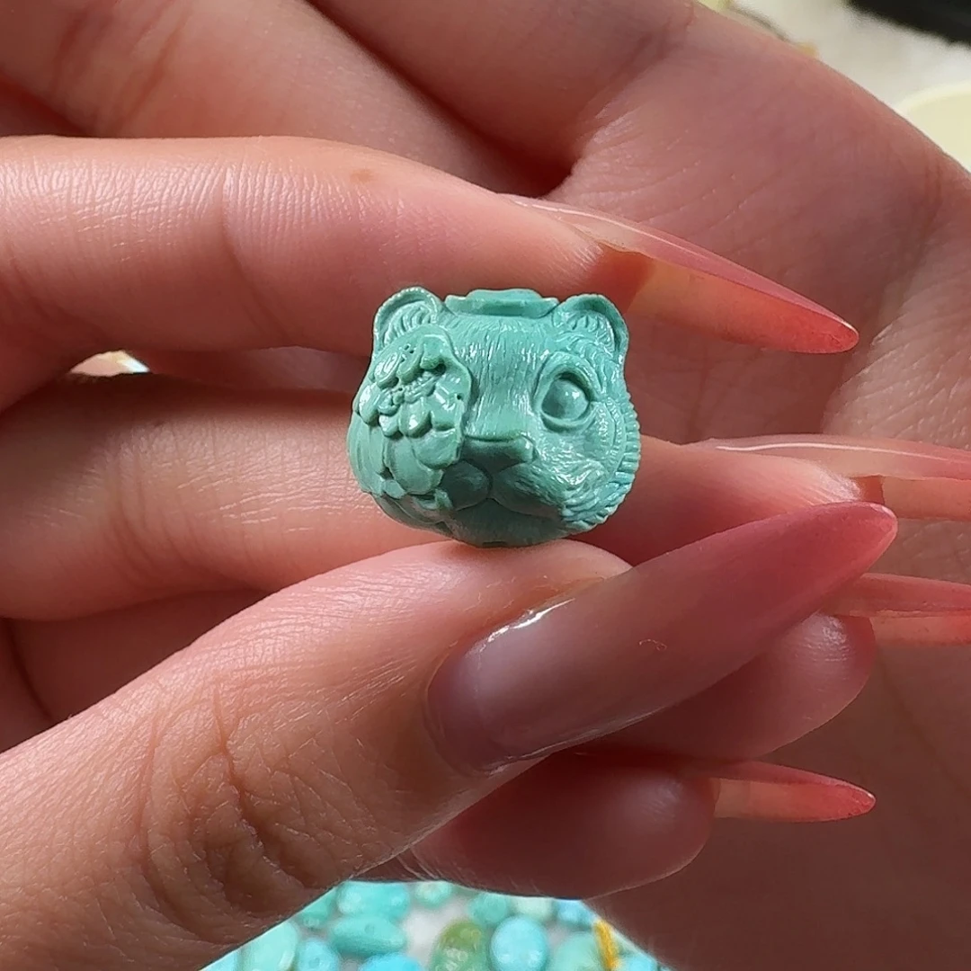 绿松石足铂镶嵌吊坠(不含链)