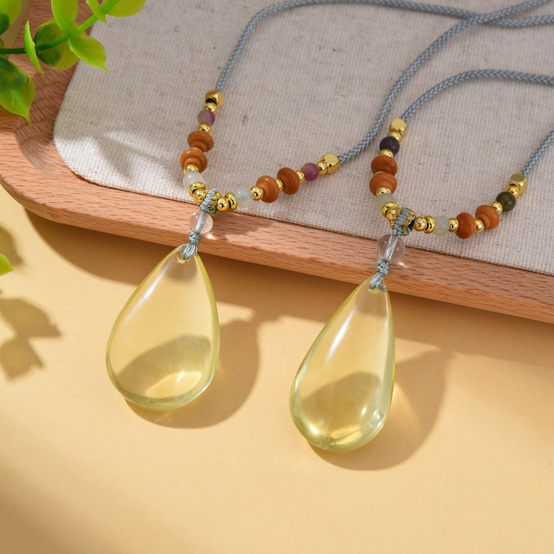 【婉葶珠宝】黄水晶水滴吊坠（多样性发一）