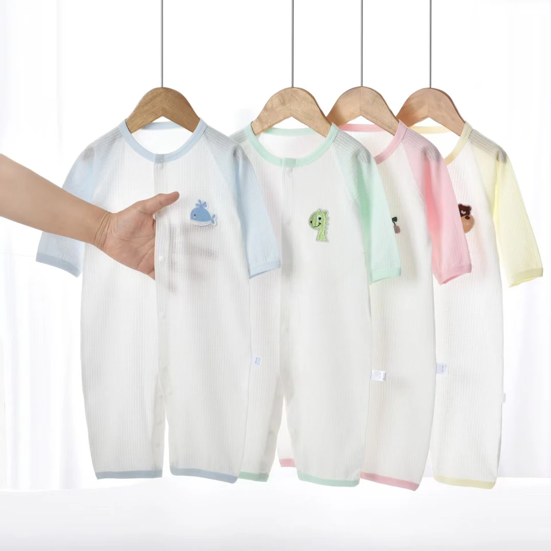 婴儿夏季婴儿衣服冰爽无骨宝宝爬服宝宝哈衣婴幼儿夏天衣服