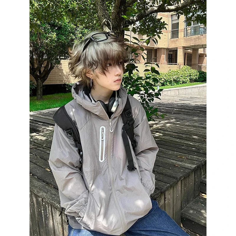 冰丝薄款防晒衣男女夏季防紫外线凉感户外速干防晒服连帽上衣外套