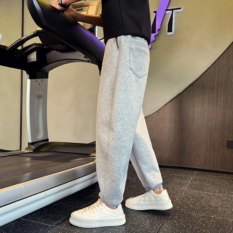 2025春季新款针织卫裤宽松休闲运动束脚裤弯刀裤垂感松紧腰阔腿裤