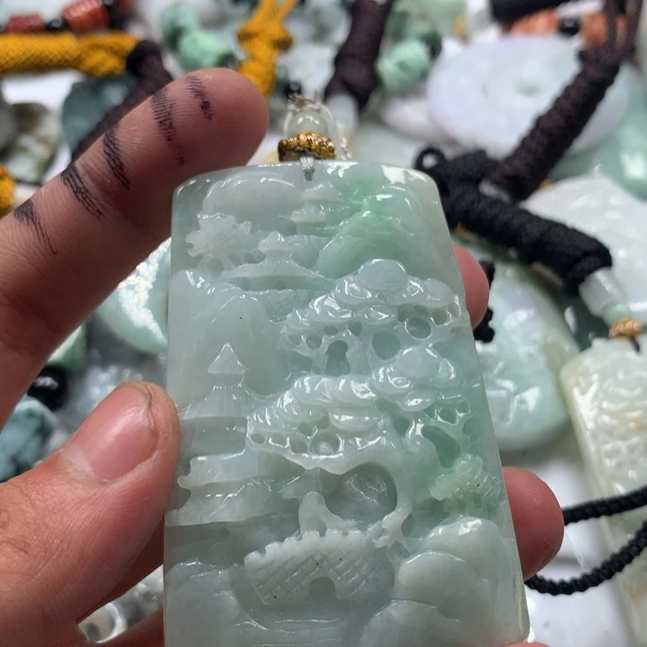 颈饰未镶嵌翡翠保真天然a货翡翠