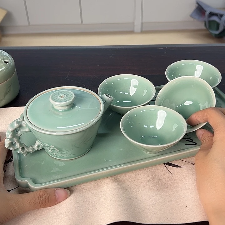 你***吧龙泉云间青瓷小米茶器