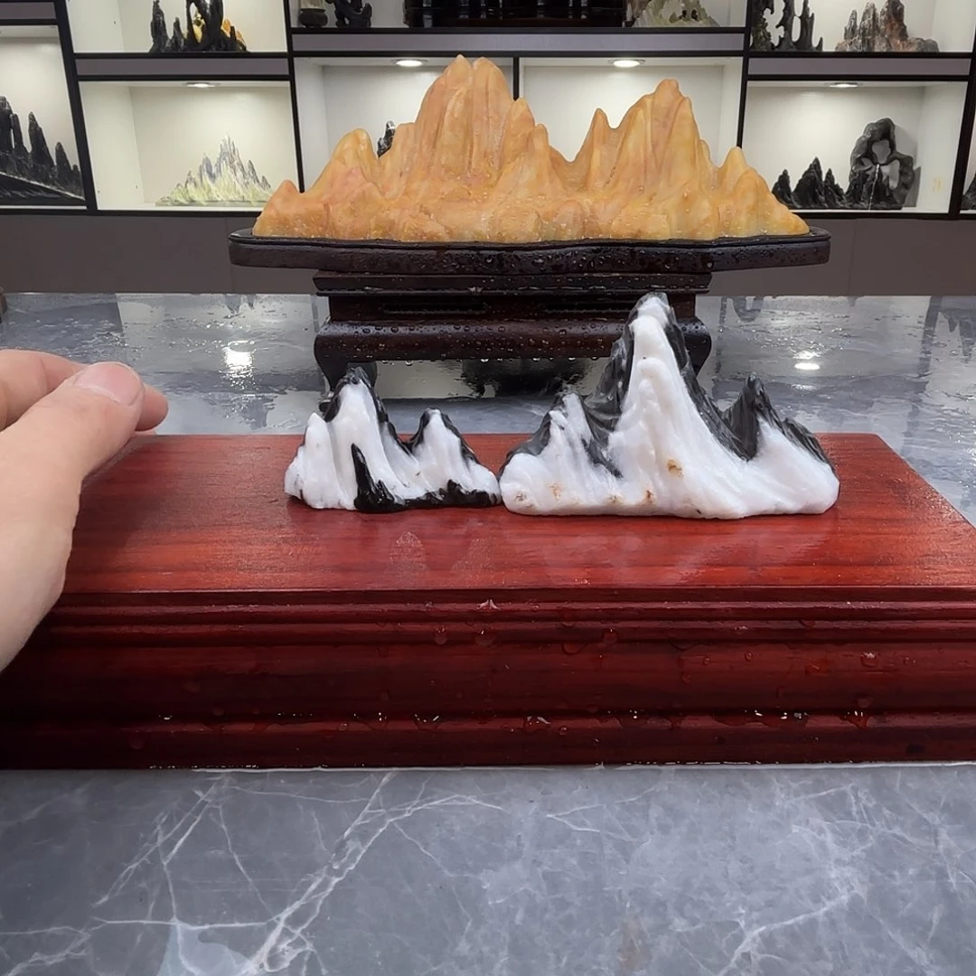 ****️石材灵璧石雕刻山峰摆件