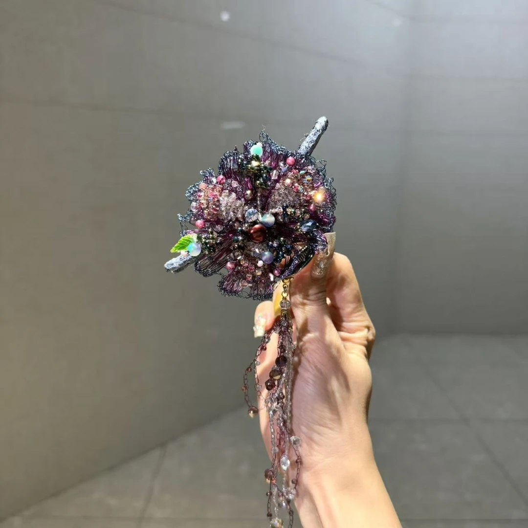 【莫奈海之星】紫苑系列花朵抓夹设计气质优雅日常款