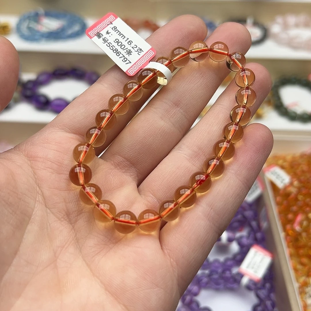 未镶嵌手链黄晶天然巴西全净暴力黄7.8