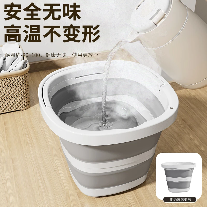 折叠水桶家用学生宿舍手提大小号旅行车载户外钓鱼便携式塑料桶X