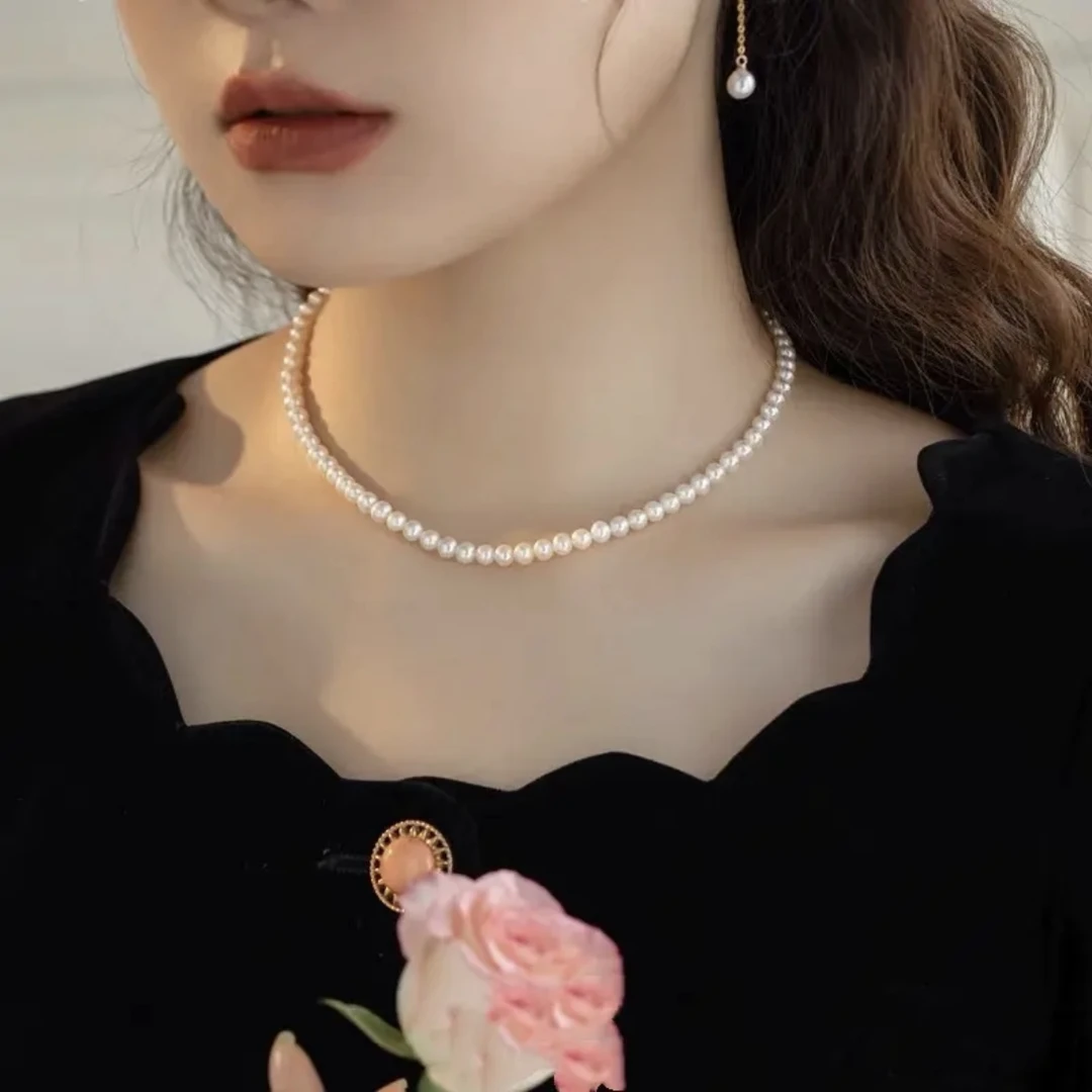 【月亮】6-7mm珍珠项链s925银百搭气质天然小众经典XL80189SY