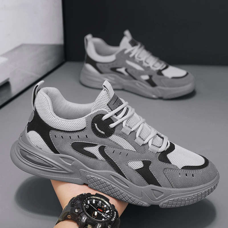 ZOCI拼接老爹鞋男新款夏季休闲韩版百搭男鞋厚底透气青少年运动鞋